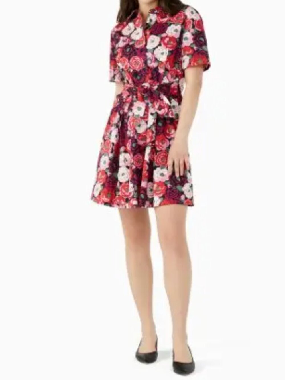 Kate Spade Rose Print shirt dress with Pockets!